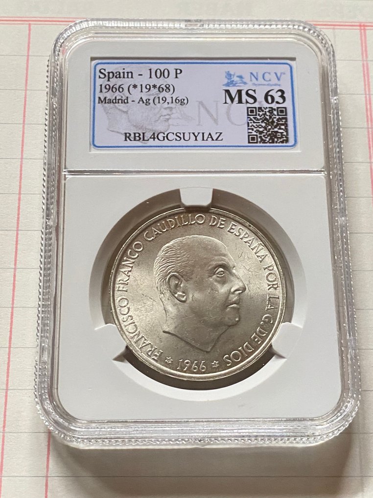 Spain. Francisco Franco. 100 Pesetas 1966*68  (No reserve price) #1.0