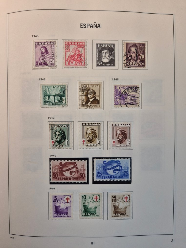 西班牙 1945/1977 - 西班牙邮票收藏，全新**、全新*及已邮戳的，详见描述。非常漂亮。 - Yvert #4.3