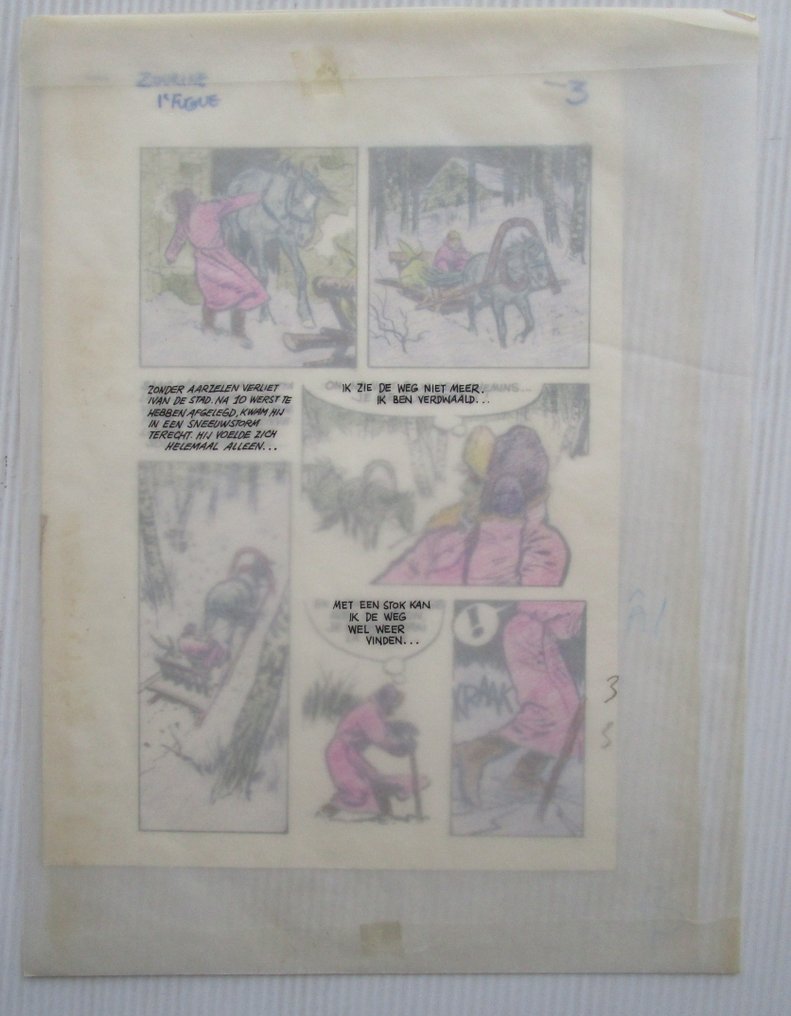 René Follet - 1 Original page - Ivan Zoerin, / Ivan Zourine - Sa première fugue / Leve de Vrijheid (p.3) - 1974 #3.2