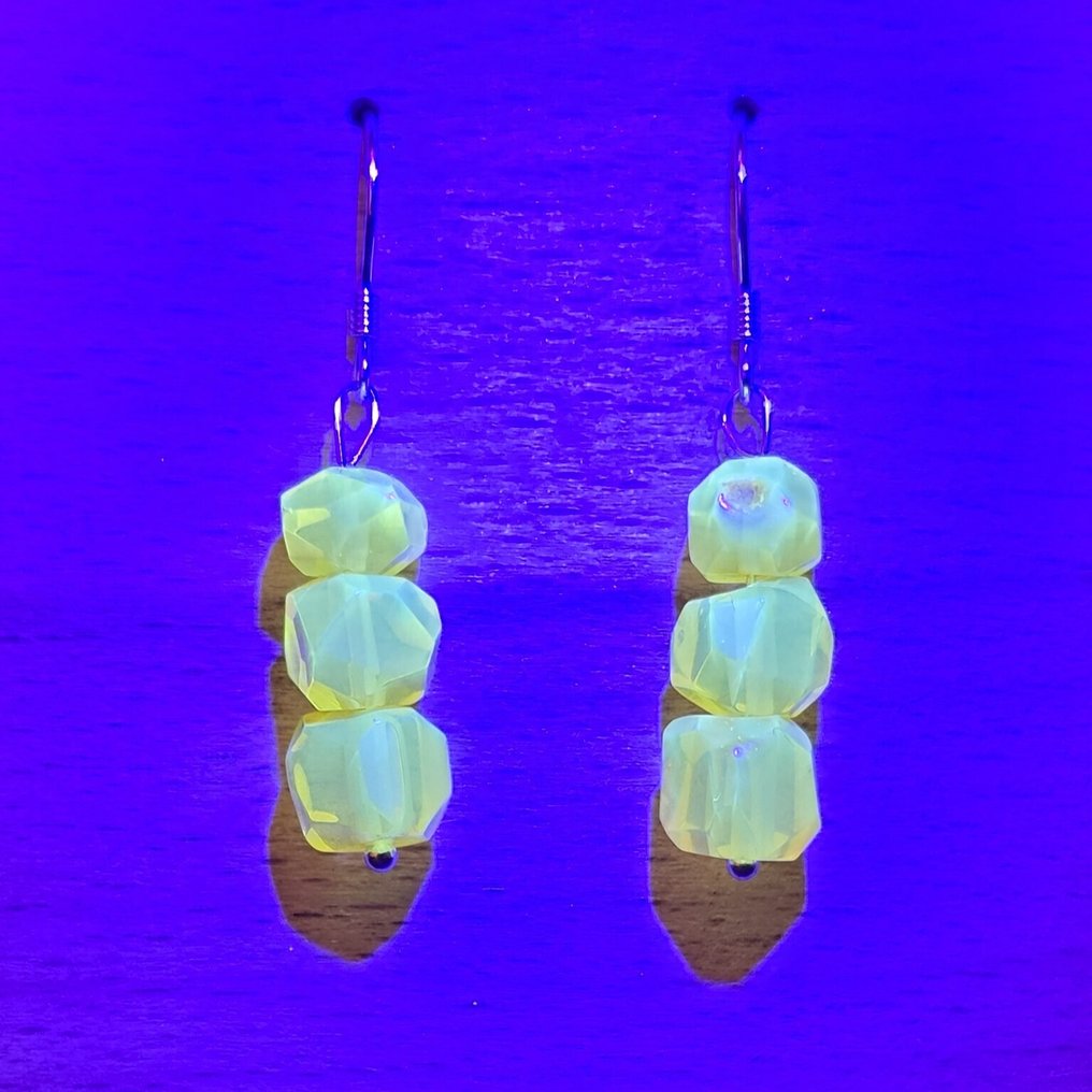 切面波罗的海琥珀耳环——闪耀的蜂蜜光——大自然的水晶之美 - 琥珀  (没有保留价) #3.2