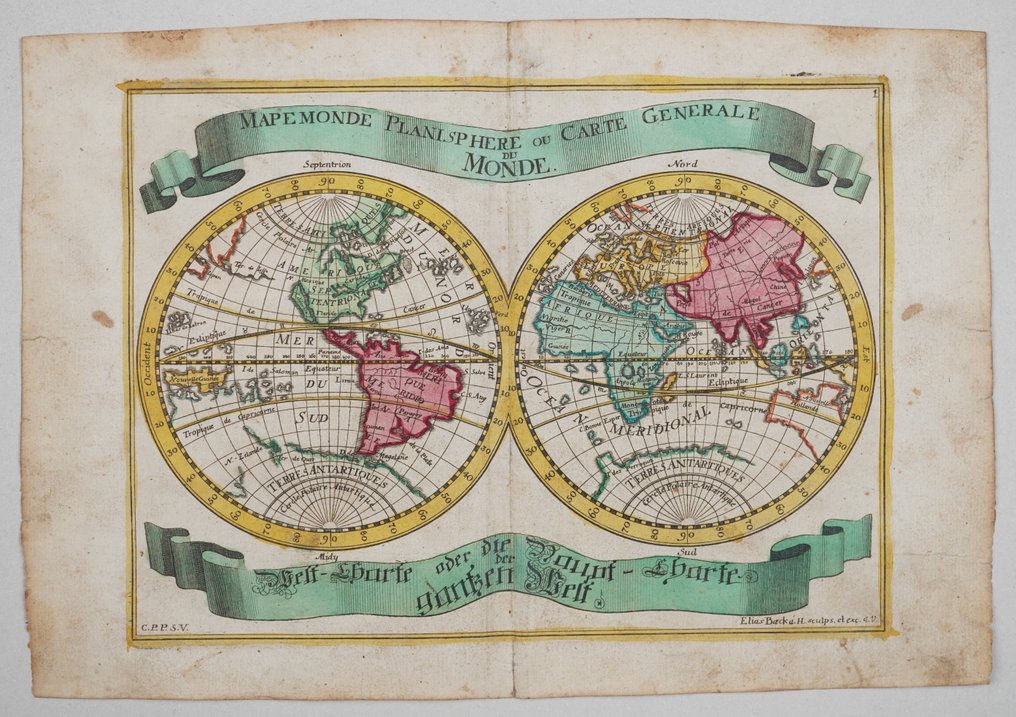 World - -; Elias Baeck - Mapemonde planisphere ou carte generale du monde - 1721-1750 #1.0
