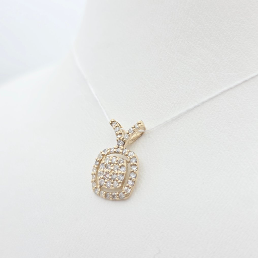 没有保留价 - 吊坠 - 14K包金 黄金 - 0.35ct. tw. 钻石 (天然) #1.0