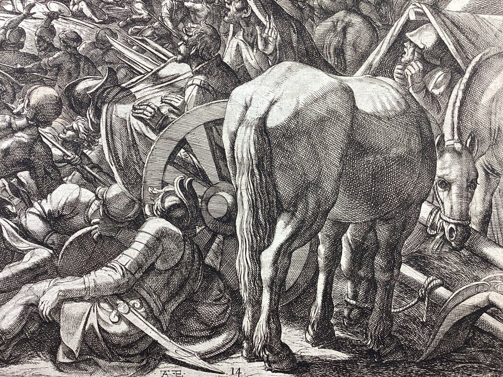 Antonio Tempesta (1555-1630) - Gedeone mette in fuga i nemici nel loro accampamento #2.1