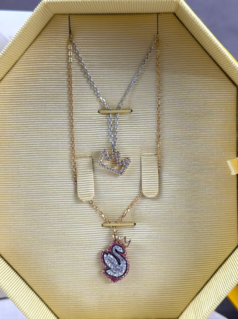 Swarovski - Figurine - Pair necklace Gema Mixed (2) - Crystal #3.2