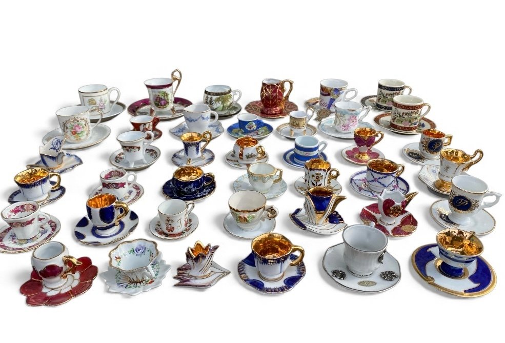 Limoges, Hutschenreuther, Spodart, Weimar, etc - 杯及底碟 (40) - 瓷器 - 40套 #1.0