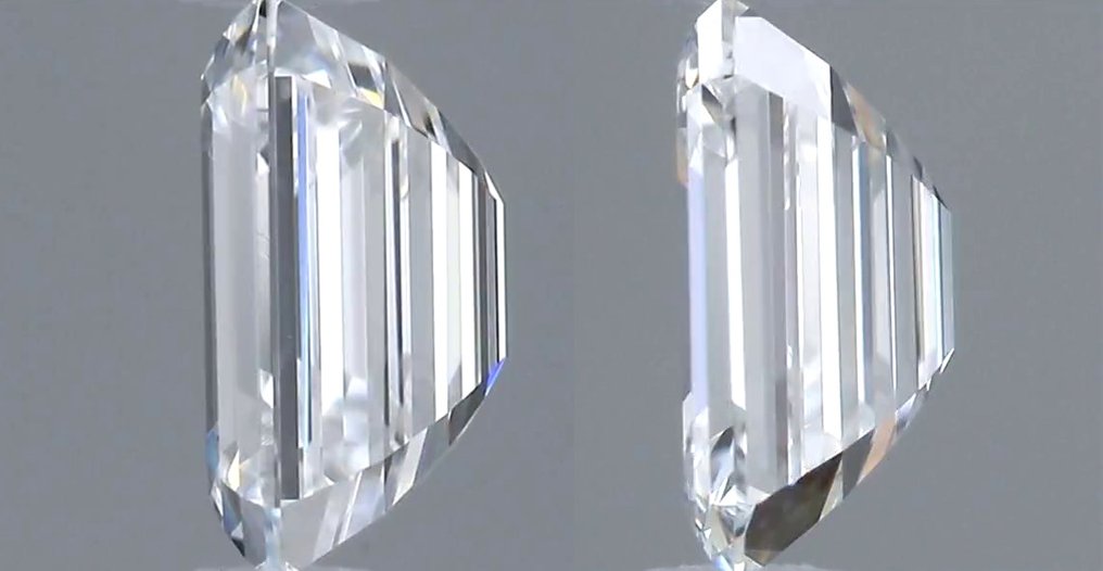 No reserve price - 2 pcs Diamond (Natural) - 0.66 ct - Emerald - D (colourless) - VVS1 - Gemological Institute of America (GIA) - *Matching Pair* *VG* #1.0