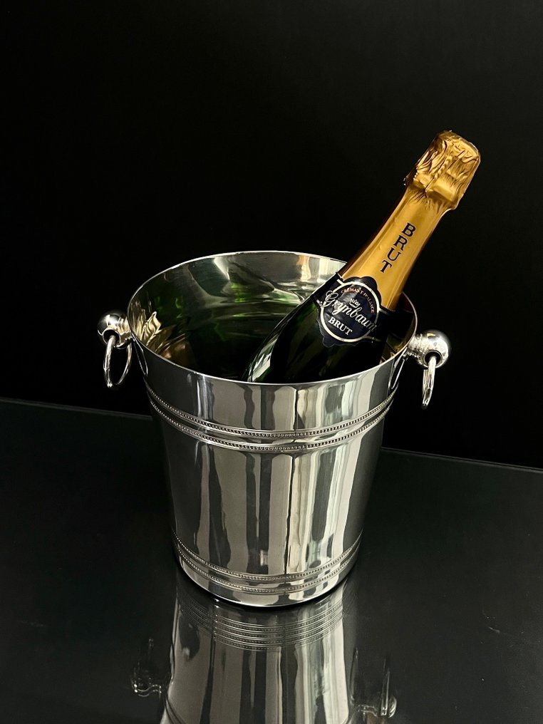 Roux-Marquiand - Champagnerkühler - Perlen Grenzen Klassizismus - Versilbert - Designer Hermès #4.3