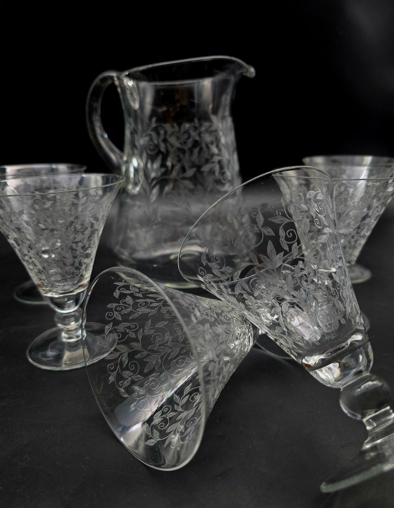 Baccarat - Drinking service (7) - Mazzolin di Fiori - Bouquet of Flowers - Crystal #4.3