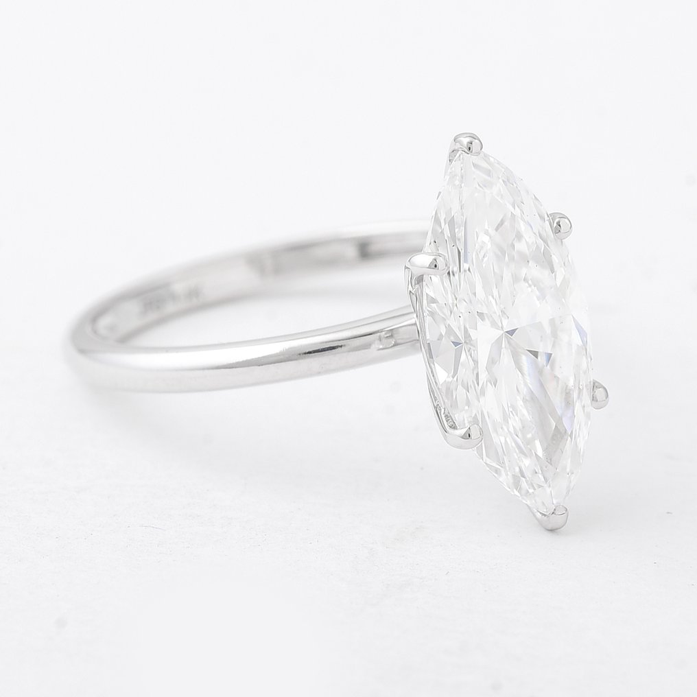 No reserve price - Ring - 14 kt. White gold - 2.56ct. tw. Diamond (Lab-grown) - Diamond #1.0