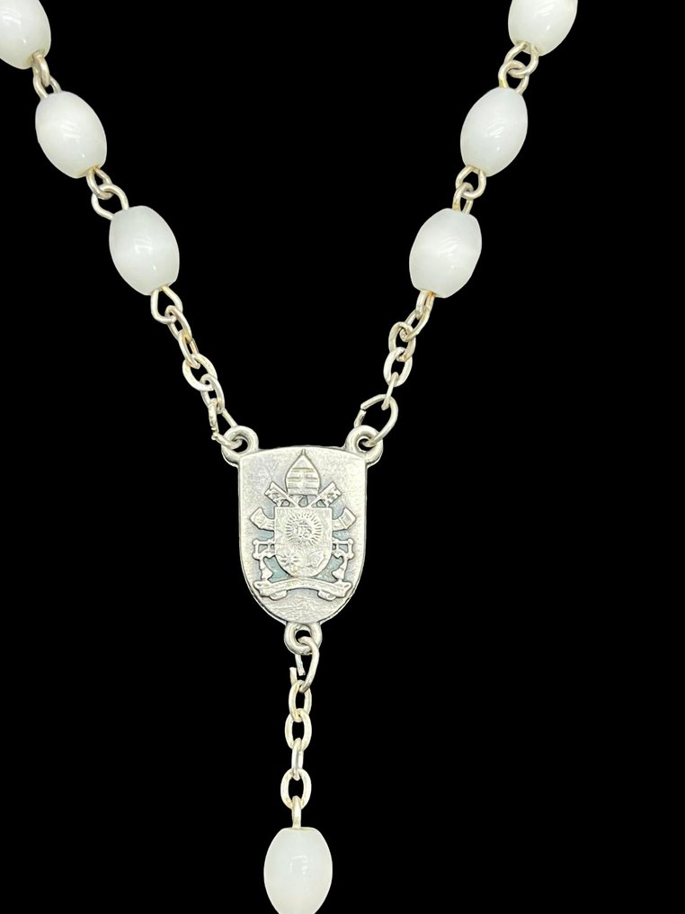 Pope Francis - Rosary of the private audience - Blessed and gifted by the Holy Father - Silverplated - 2010-2020 #3.2