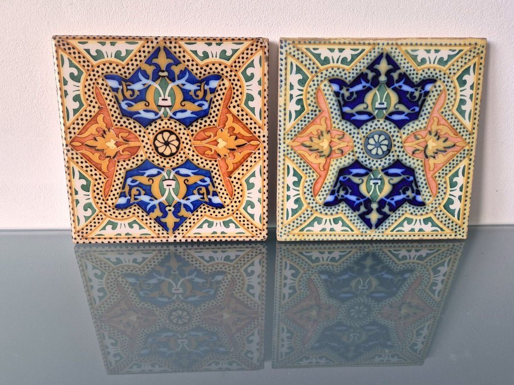 Art Nouveau Tile (2) - Onda - Art Nouveau - 1900-1910 - Colorful tiles  #1.0