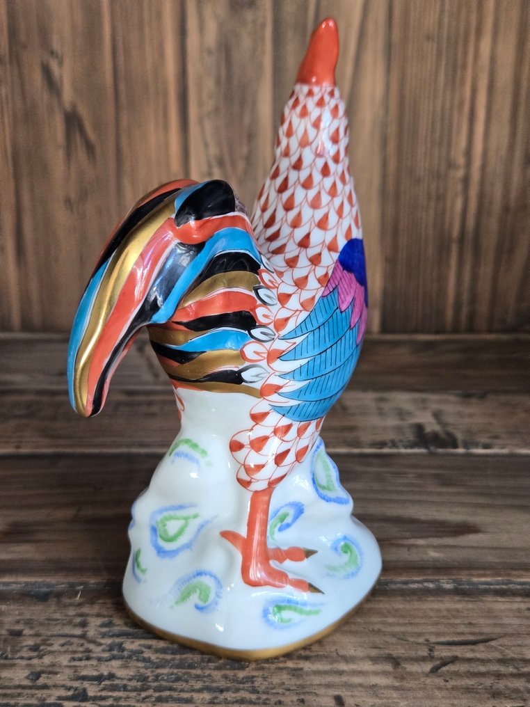 Herend - Statue, Red Fishnet Rooster - 145 mm - Porcelain #4.3