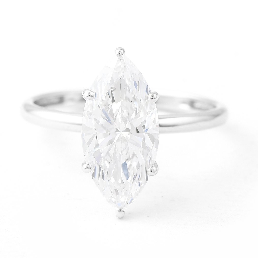 No reserve price - Ring - 14 kt. White gold - 2.56ct. tw. Diamond (Lab-grown) - Diamond #1.0