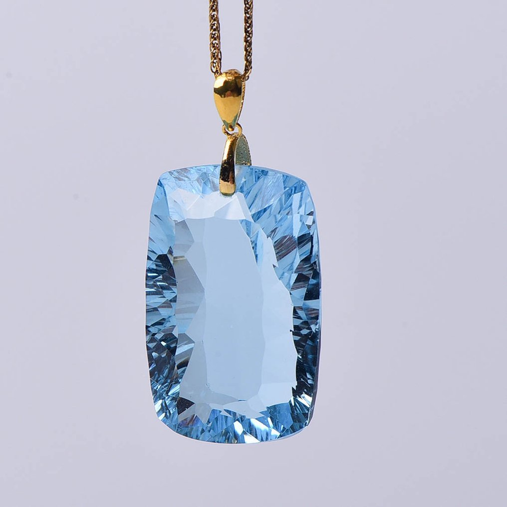 没有保留价 - 吊坠项链 - 18K包金 黄金 黄宝石 - ALGT 认证 #1.0