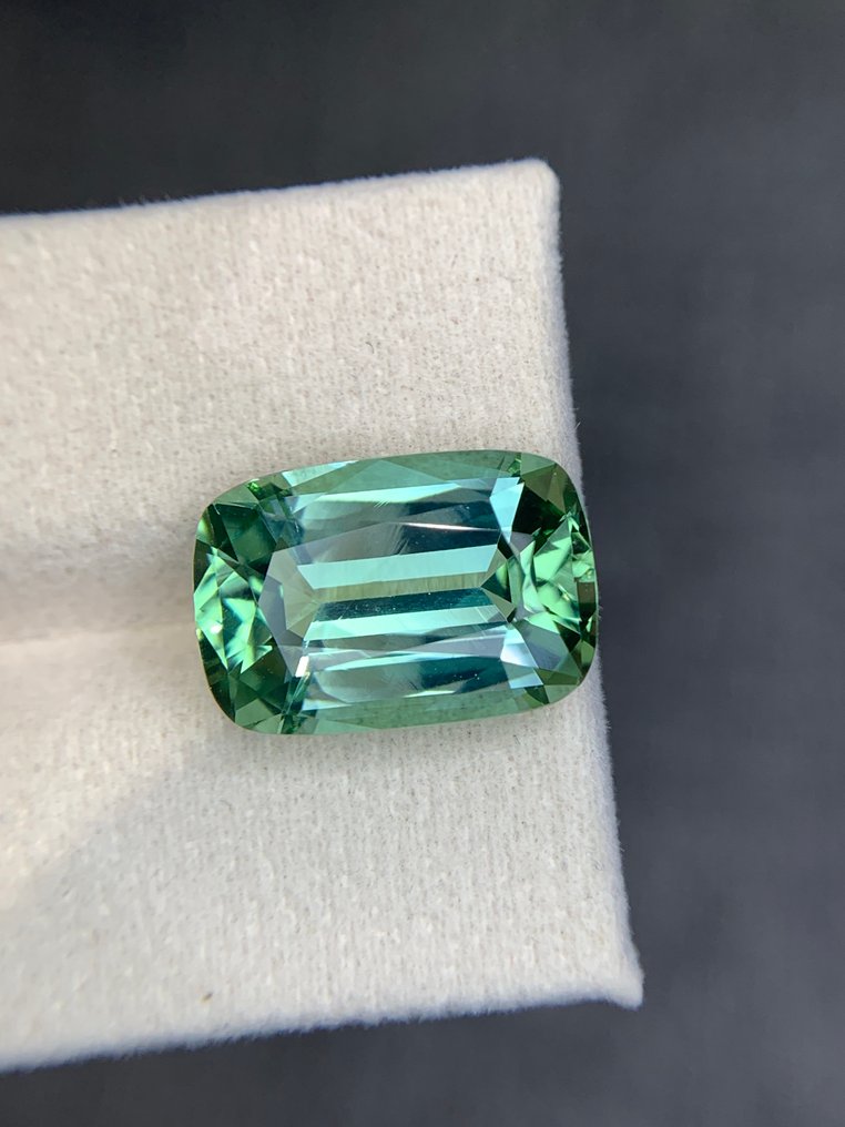 1 pcs  Μπλε, Πράσινο Τουρμαλίνης  - 9.57 ct - Διεθνής Ένωση Έγχρωμων Πολύτιμων Λίθων (ICA GemLab) - Μέντα Tourmaline #4.3