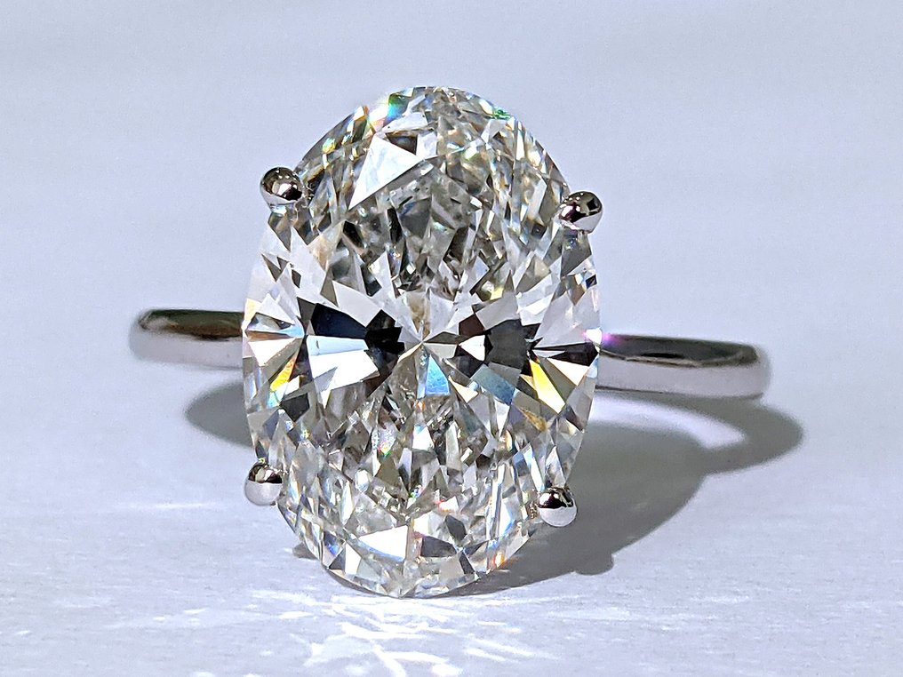 沒有保留價 - 訂婚戒指 - 18 克拉 白金 - 9.69ct. tw. 鉆石 (實驗室培育) - F VVS2 IGI #3.2
