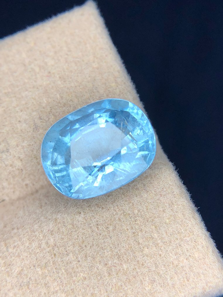 没有保留价 - 1 pcs 蓝色 海蓝宝石 - 4.12 ct - 国际有色宝石协会(ICA GemLab) - 丰富的蓝绿色 #2.1