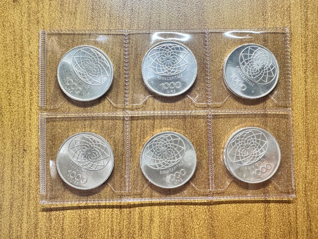 意大利,共和国 1000 Lire 1970 “ Concordia “ (6 monete) (没有保留价) #1.0