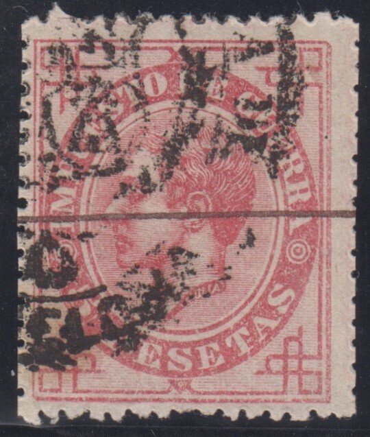 Espanja 1876 - Alfonso XII. 5 pesetas, vaaleanpunainen. - Edifil 187 #1.0