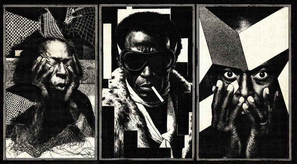 Æ (XX-XXI) - Miles Davis – Black & White Jazz Triptych (Set of 3) | Hand-Painted Limited Edition by Æ #1.0