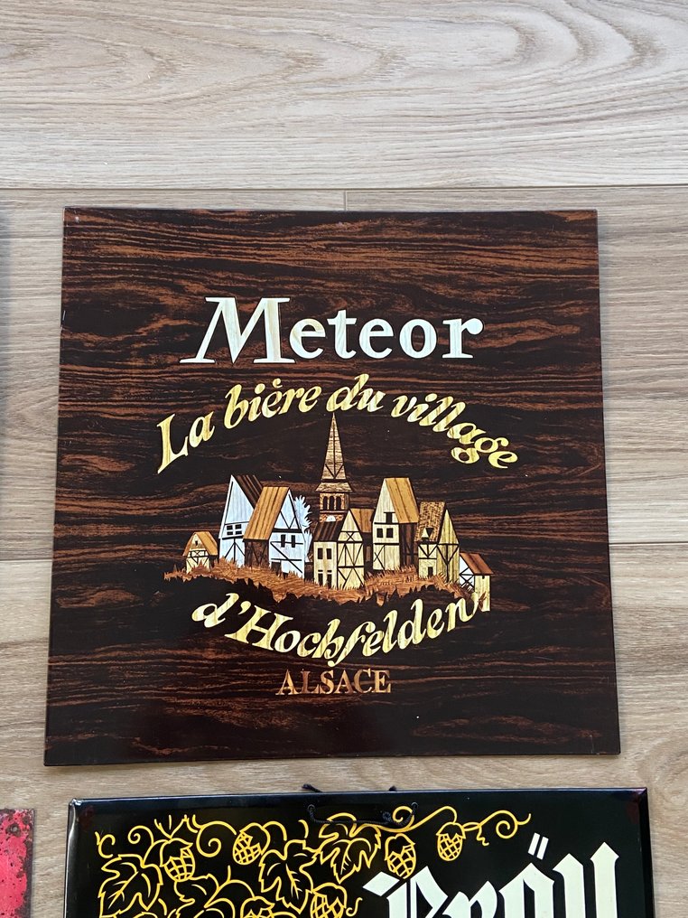 Cinzano, Bières La Gauloise, Dreher, Zorn-Brau, Meteor / Rob Otten, H.Phillippault, Cipas - Plaque - Glacoide / metal #2.1