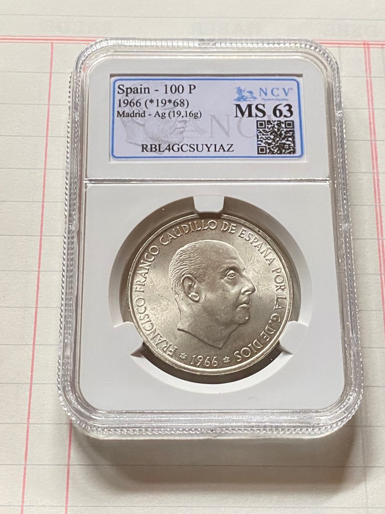 Spain. Francisco Franco. 100 Pesetas 1966*68  (No reserve price) #1.0