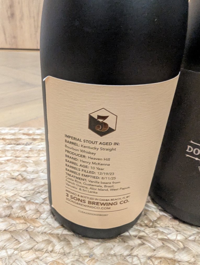 3 Sons Brewery - Vanilla Nectar + Double Barrel Select (cera d'argento) - 50cl -  2 bottiglie  #2.1