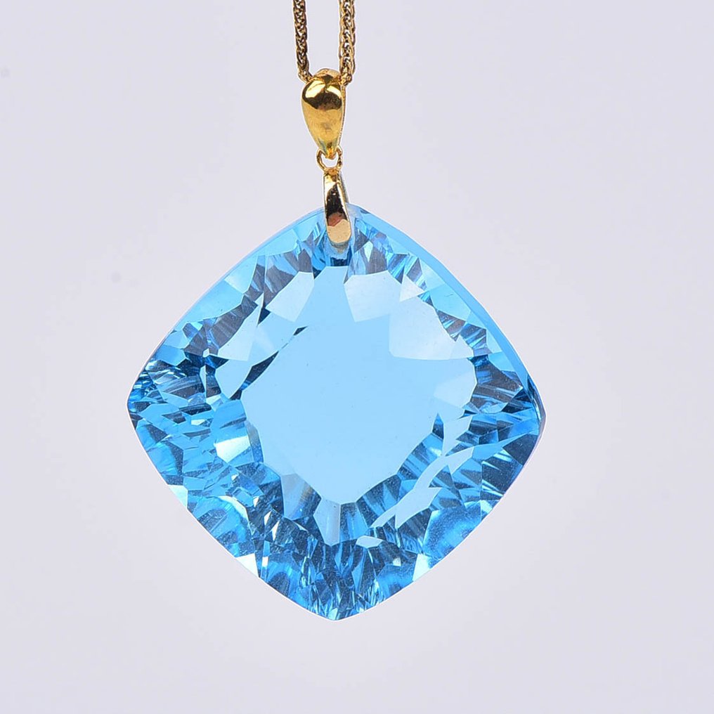 Sans prix de réserve - Collier avec pendentif - 18 carats Or jaune Topaze - ALGT certifié #1.0