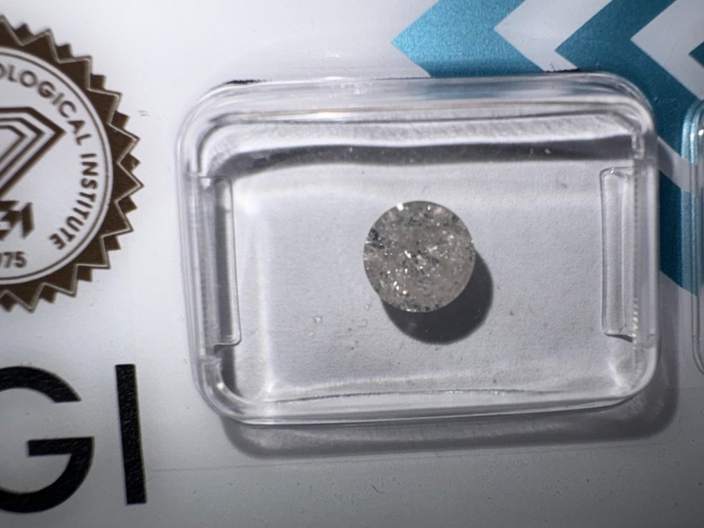 No reserve price - 1 pcs Diamond (Natural) - 1.03 ct - Round - K - I3 - International Gemological Institute (IGI) #1.0