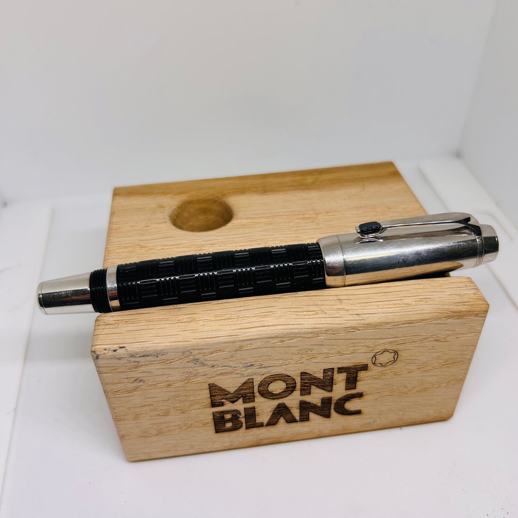 Montblanc - Montblanc Boheme Doue Black Checkered Chequer Pattern Onyx Gemstone - Στυλό διαρκείας #2.1