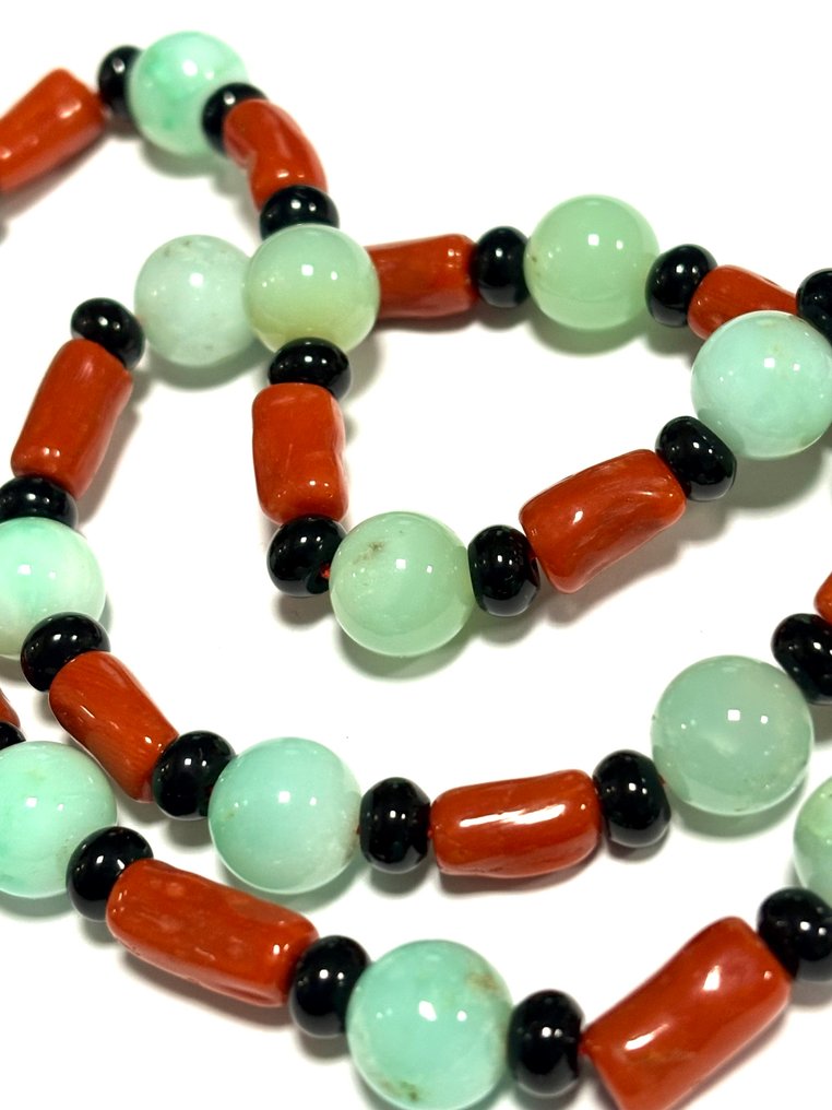 珊瑚 - 银 - 项链 - 克里索普拉西奥 #3.2