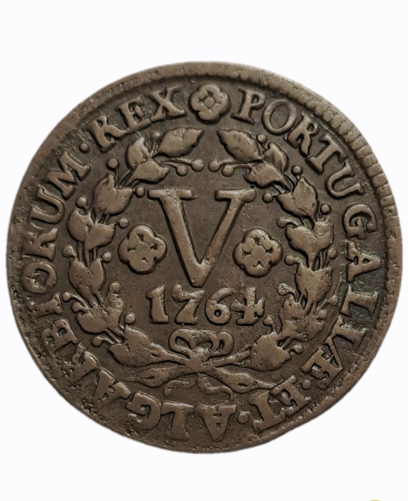 Πορτογαλία. D. Jose I (1750-1777). V Reis - 1764 "1 sem pé" (Free Shipping) (χωρίς τιμή ασφαλείας) #1.0