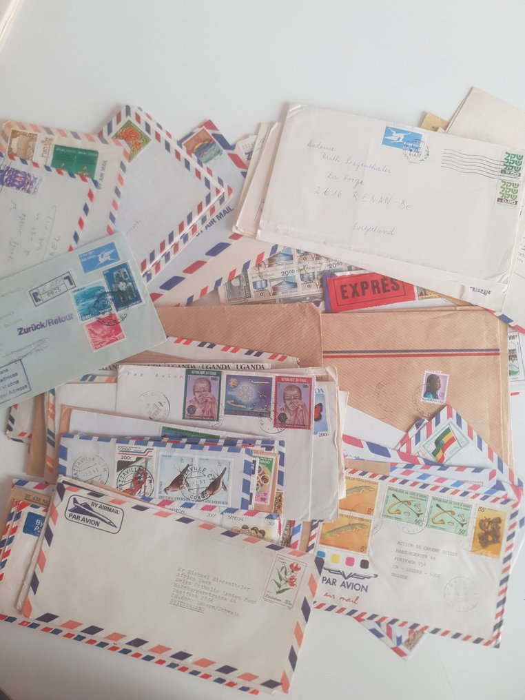 World - World / Unique set of mail / envelopes "By Air", various countries, various stamps, ... #1.0