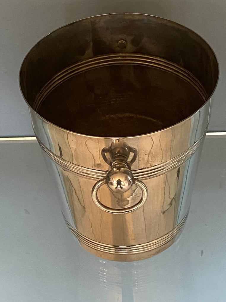 Samppanjan jäähdytin -  Art-Deco-malli - Hopeoitu #3.2