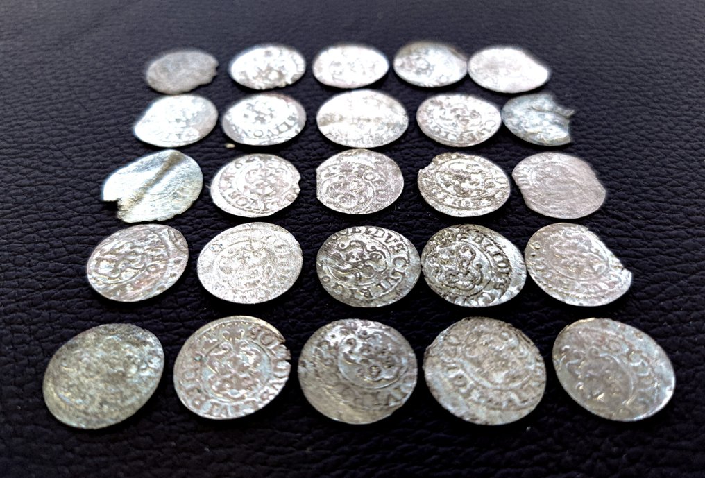 利沃尼亚. Lot of 25 coins: Solidi 1585/1665  (没有保留价) #4.3