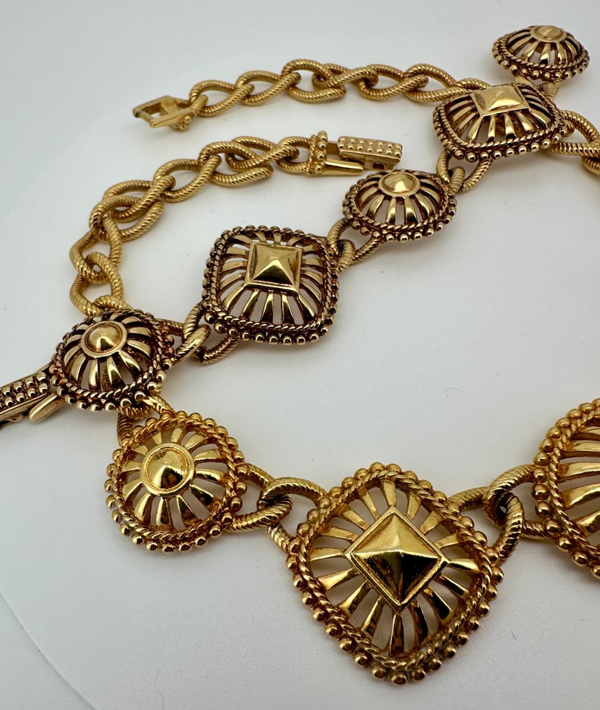 Swarovski - Δ demi-Parure κολιέ και βραχιόλι – επιχρυσωμένο – Αυστρία – δεκαετία του 1990 - Parure #1.0