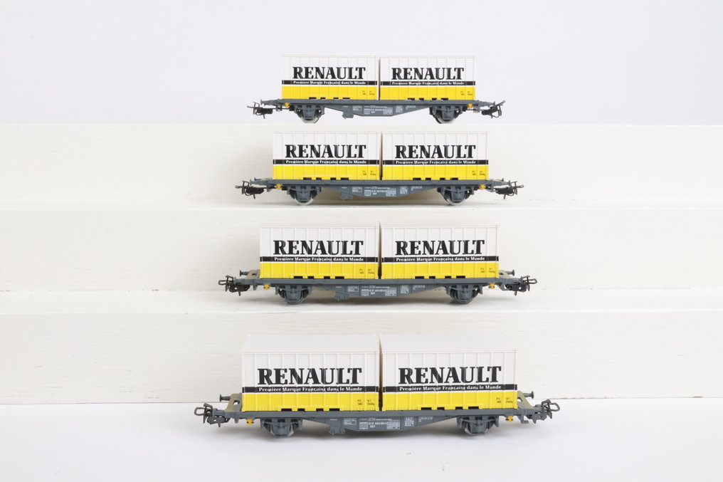 Märklin H0 - 4767 - Vagón de tren de mercancías a escala (4) - Camiones portacontenedores Renault - SNCF #1.0