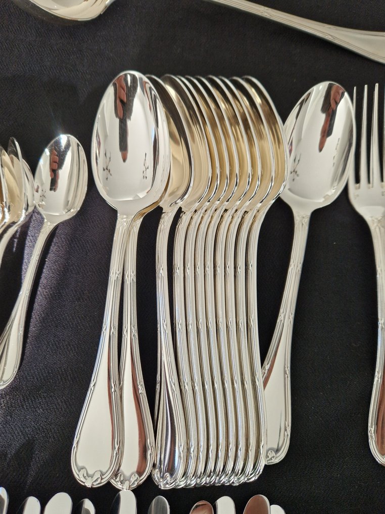 Christofle - Servizio di posate per 12 (85) - Nastro incrociato - Placcato argento #3.2