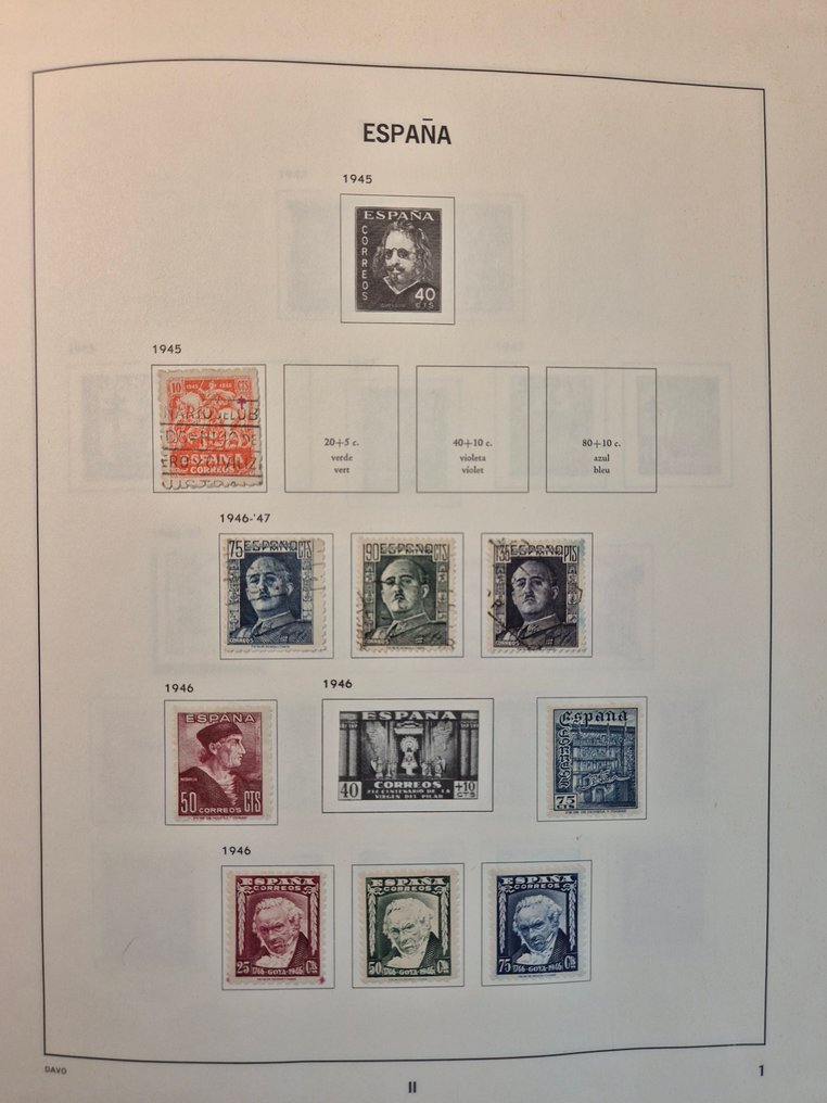 西班牙 1945/1977 - 西班牙邮票收藏，全新**、全新*及已邮戳的，详见描述。非常漂亮。 - Yvert #2.1