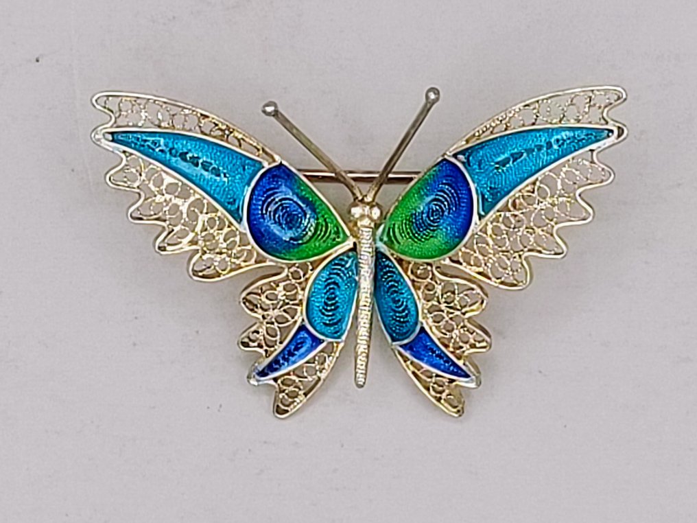 800 email filigran placat cu argint - Broșă - No Reserve #2.1