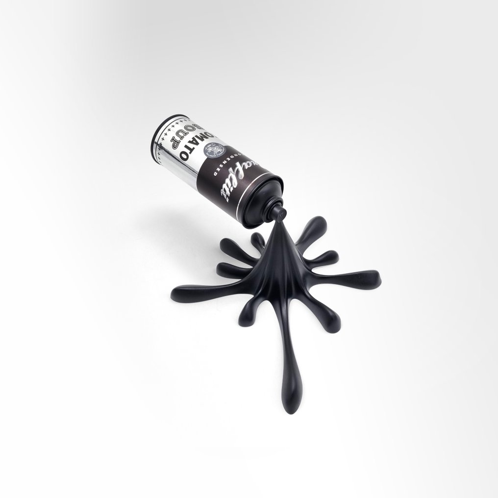 2FAST - Chrome Black Graffiti Soup Splash Can Sculpture #2.1