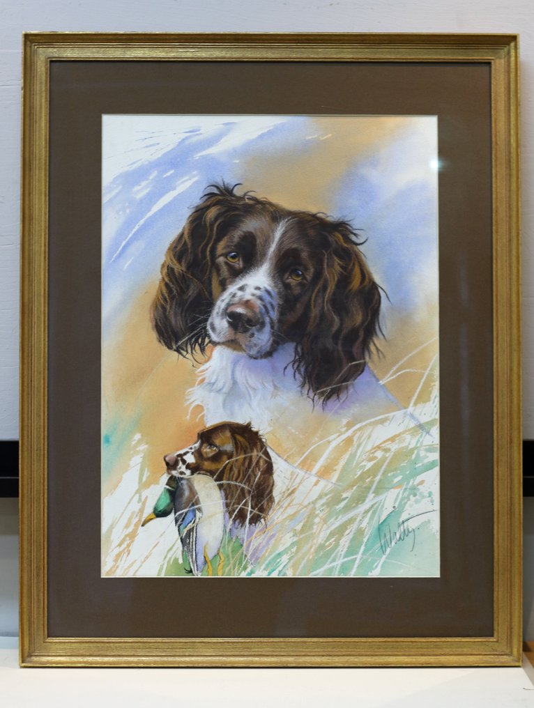 Wally Dudok van Heel (1959-2009) - Jachthond met eend #1.0