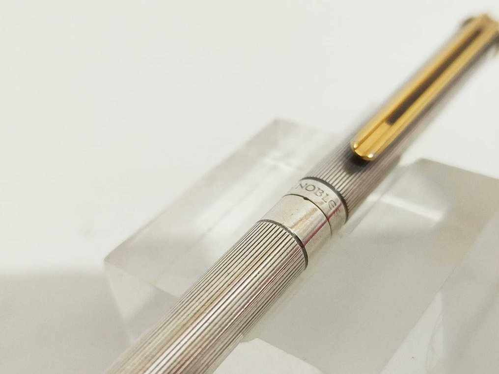 Montblanc - Montblanc *Noblesse n. 18220* penna ballpoint gold/silver plated placcata oro/argento pinestriped - No reserve price - Fountain pen #2.1
