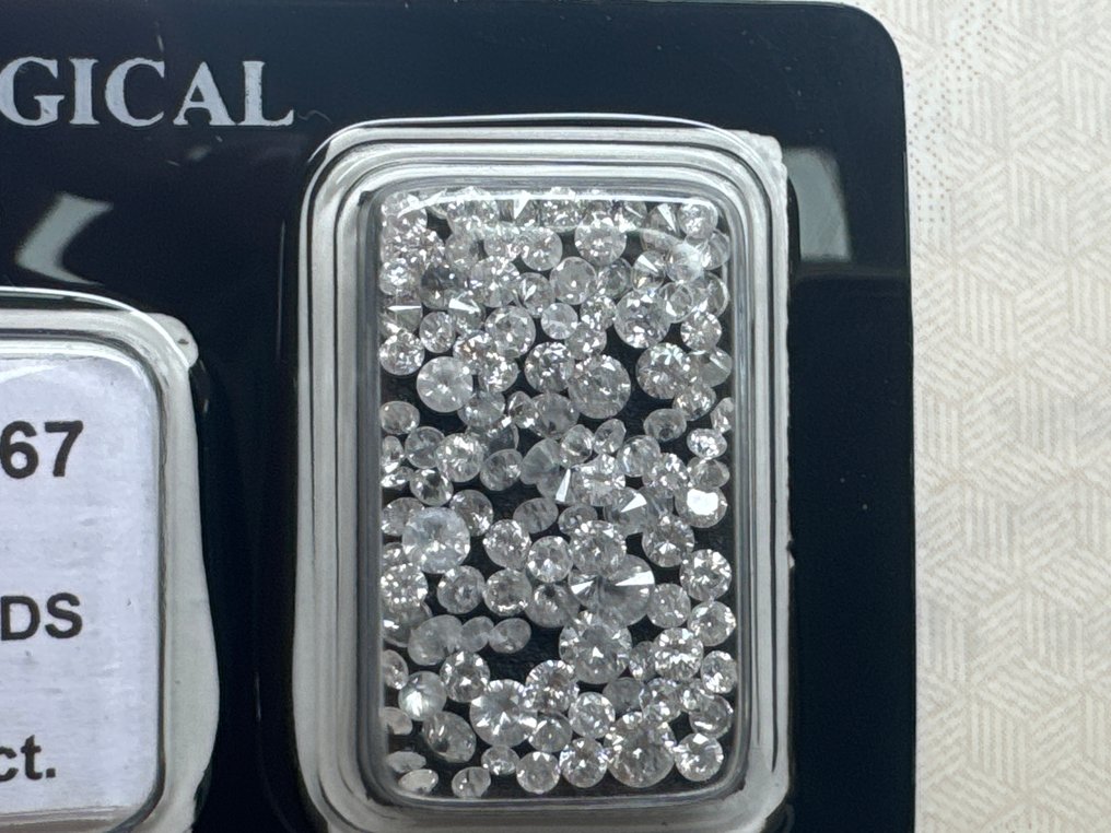 没有保留价 - 117 pcs 钻石 (天然) - 3.33 ct - 圆形 - D (无色), E, F, G - SI1 微内含一级, I1 内含一级 - 以色列宝石中心(G.C.I.) #3.2