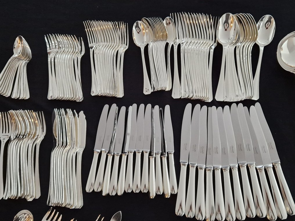 Christofle - Luc Lanel - Cutlery set for 12 (128) - Boréal - Silverplated #1.0