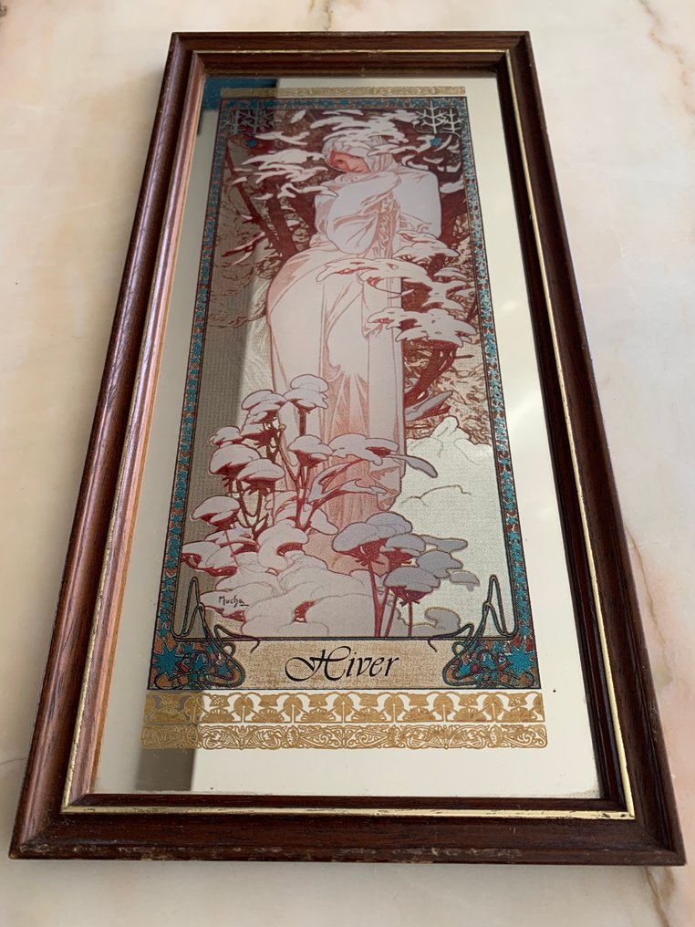 (After) Alphonse Mucha - Καθρέφτης (4)- Les Quatre Saisons - Ξύλο, Γυαλί #1.0