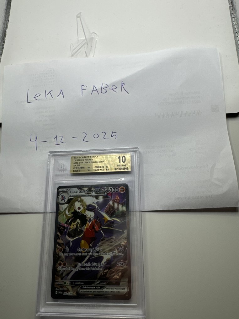 Pokémon - 1 Graded card - Cynthia 232/192 Folie, Full kunst - Beckett 10 - Scarlet & Violet - Destined Rivals #4.3