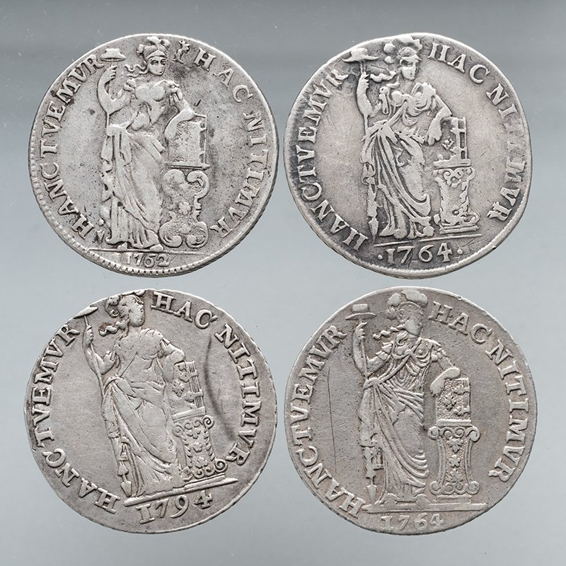 Nederland, Provinsielle mynter 1 Gulden 1762-1794 (4 stuks)  (Ingen reservasjonspris) #1.0