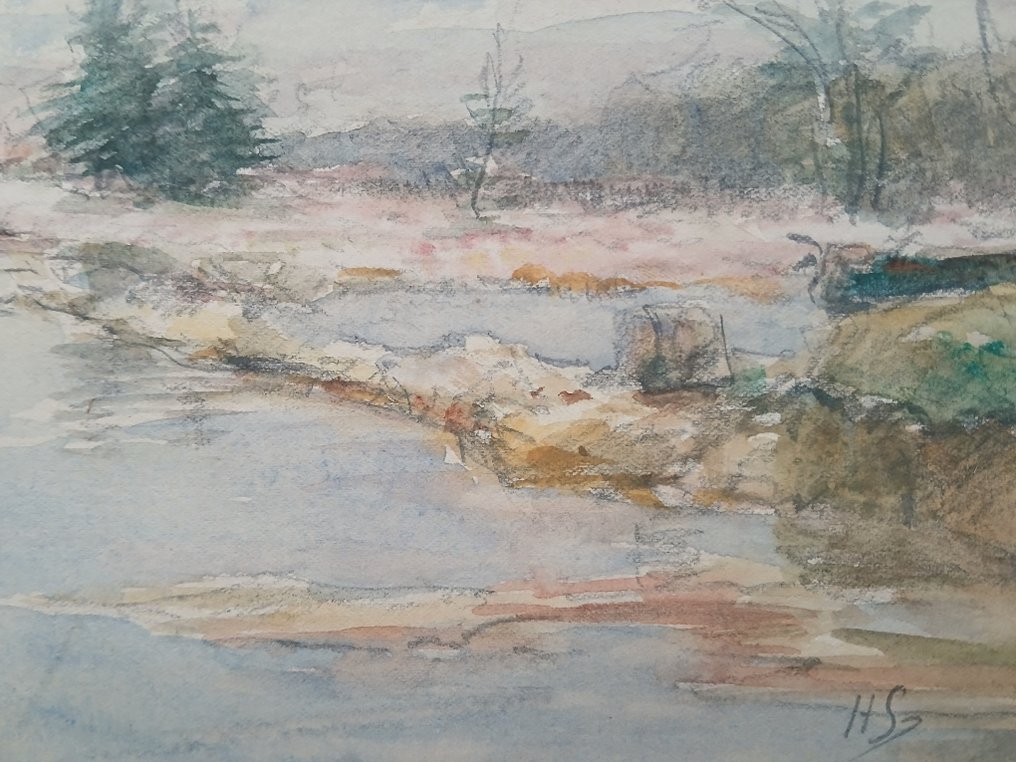 Henri Seghers (1848-1919) - Rivierlandschap in Vlaanderen #3.2