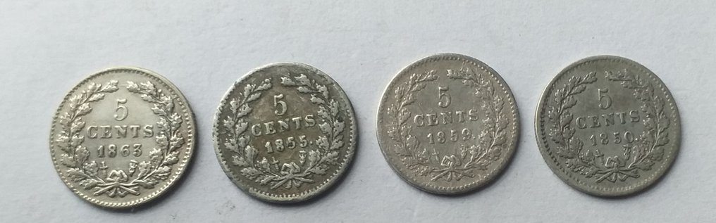 Nederland. 1/2 Cent t/m 1/2 Gulden 1850/1884 Willem III (12 verschillende) waaronder zilver (Zonder minimumprijs) #3.2